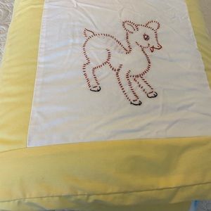 Handmade Baby Quilt With Embroidered Animals
